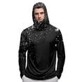 thumbnail image 5 of Havenx Men's Upf 50+ Sun Protection Hooded Shirt Texture Print Long Sleeve Shirt with Mask Rapid Dry Hoodie Shirt Outdoor Fishing Lightweight Casual Summer Blouse,Black L, 5 of 5