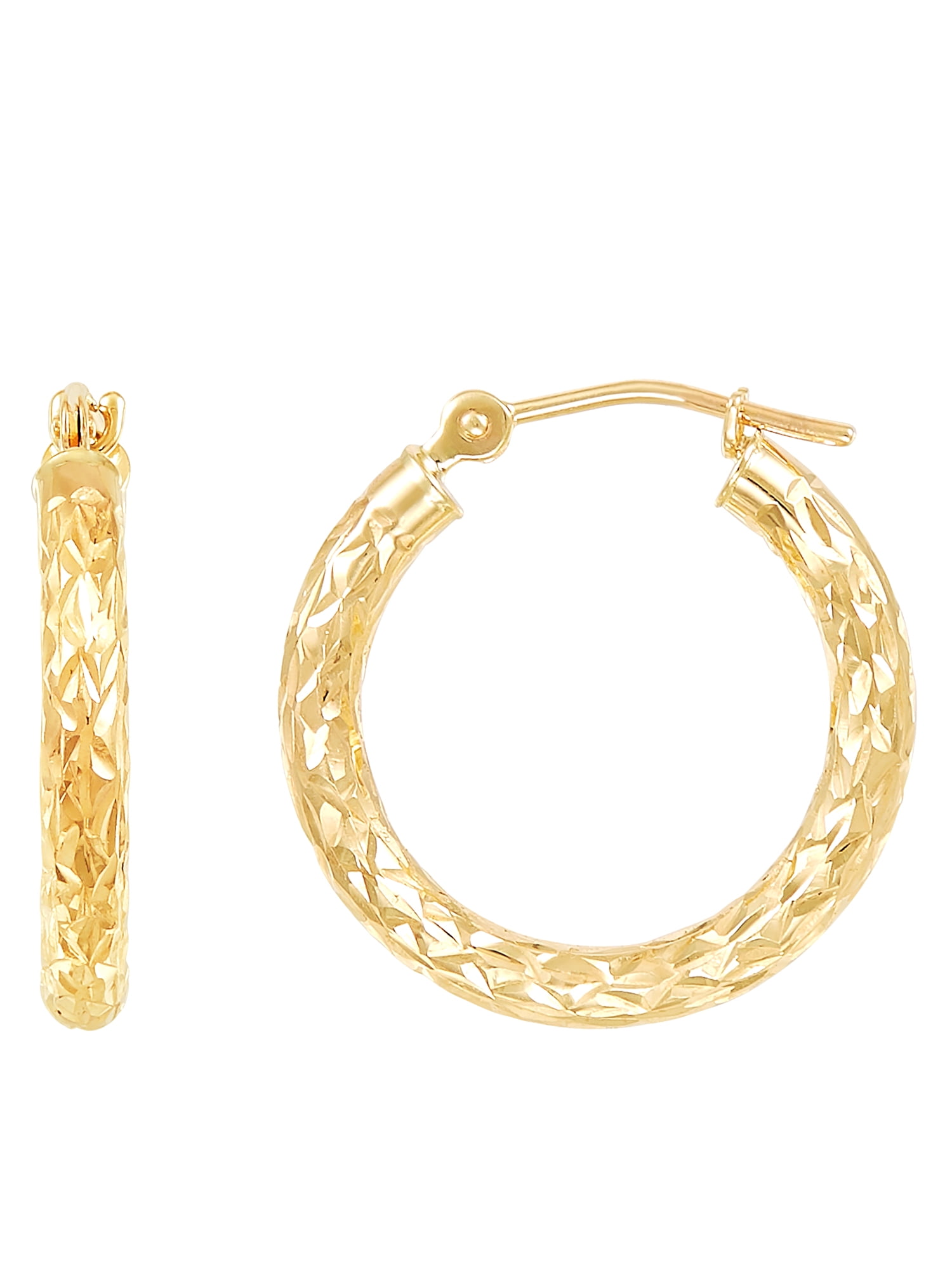Brilliance Fine Jewelry 10K Yellow Gold 2.5MMx18MM Hollow Round Hoops ...