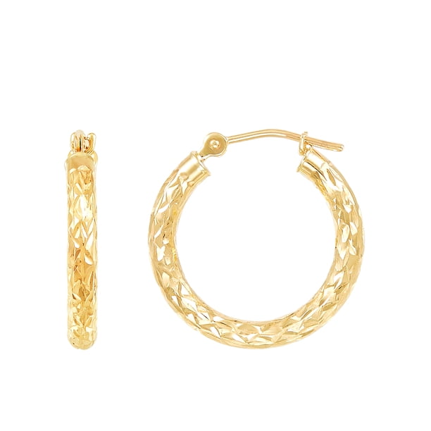 Brilliance Fine Jewelry 10K Yellow Gold 2.5MMx18MM Hollow Round Hoops