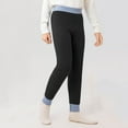 thumbnail image 5 of MKOSPLRT Sherpa Fleece Lined Leggings Kids 2-15Y High Waist Warm Thermal Pants Joggers Solid Slim Fit Winter Leggings for Girl Boy, 5 of 7