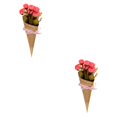 thumbnail image 1 of Injueey Ramo mixto de flores artificiales creativas, simulación de Camelia, rosa, embalaje de papel Kraft, decoración de fiesta en casa, accesorios de Type1 NO1 Injueey CBP002520, 1 of 5