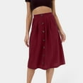 thumbnail image 4 of Sngxgn Skirts for Women Pleated Skirts with High Waisted(Red,L), 4 of 6