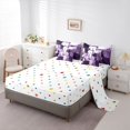 thumbnail image 3 of Homewish Purple Geometric Square 7-Piece Twin Bedding,Grunge Aesthetic Bedding Comforter Set,Polkadot Reversible, 3 of 8