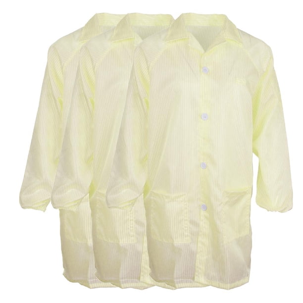 3x ESD Chaqueta de laboratorio premium antiestática para electrónica, farmacéutica, procesamiento de alimentos, pulverización, biotecnología XXL DYNWAVEMX Bata de laboratorio antiestática