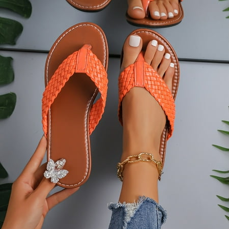 

Women s Metallic Flat Sandals - Comfortable Breezy Easy-On for Beach & Casual Summer Wear