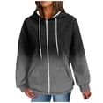 thumbnail image 2 of Puntoco Mujer Moda Impreso Blusa Manga Larga Tops Sudadera Bolsillos Abrigo Con Capucha Puntoco Puntoco-1, 2 of 5