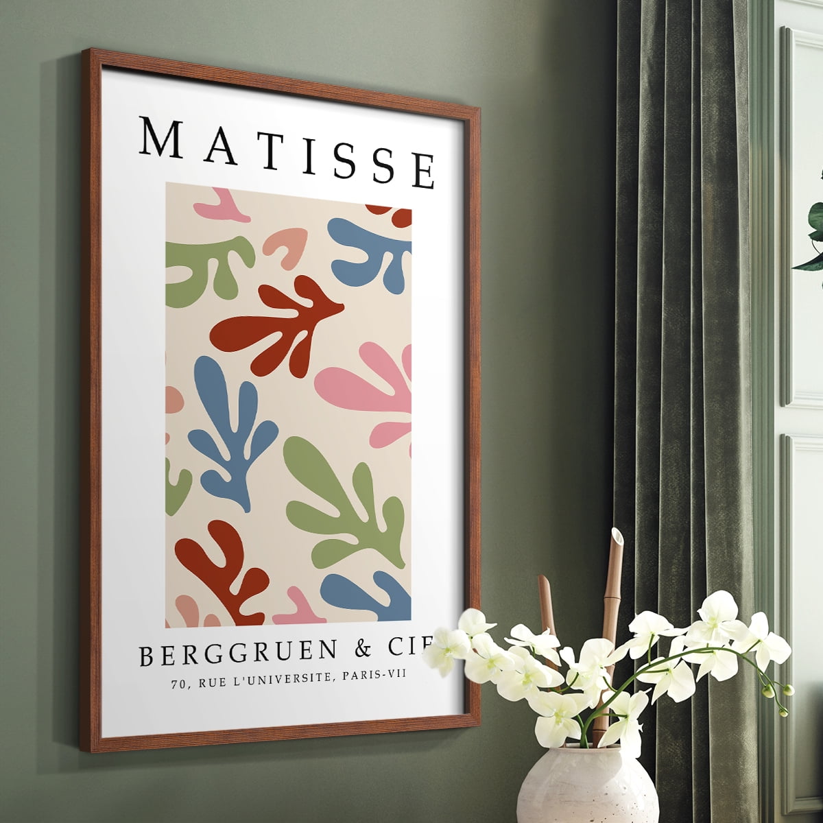Matisse CIII Framed Print in Brown Solid Wood 8 x 10 Framed Print