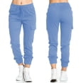 thumbnail image 2 of Pantalones cargo casuales para mujer, pantalones sueltos con cordón elástico de cintura media y bolsillo lateral, 2 of 6