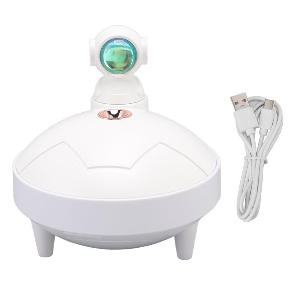Humidificador de luz de atardecer de 290 ml, 4 horas de tiempo, ángulo ajustable, carga USB, humidificador de escritorio con diseño de astronauta para el hogar y la oficina.