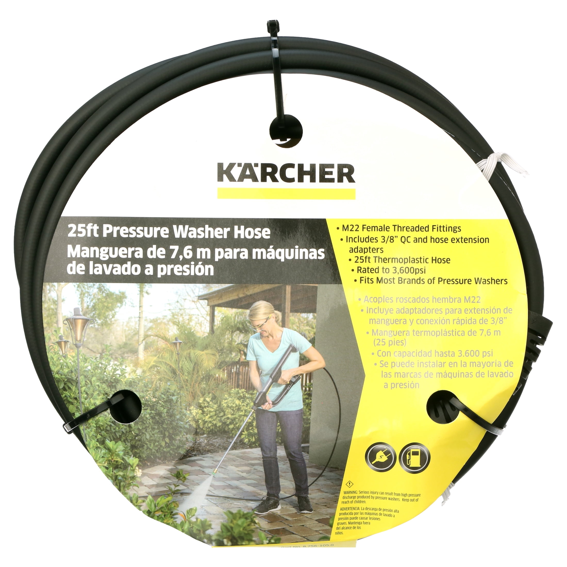 Karcher 25 ft. Replacement Hose for Gas and Electric Pressure Washers, 3600 PSI Rating