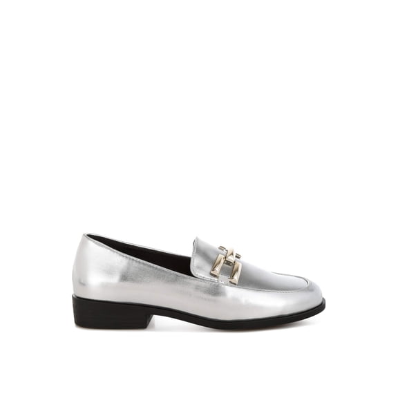 Melucine Metallic Horsebit Detail Loafers