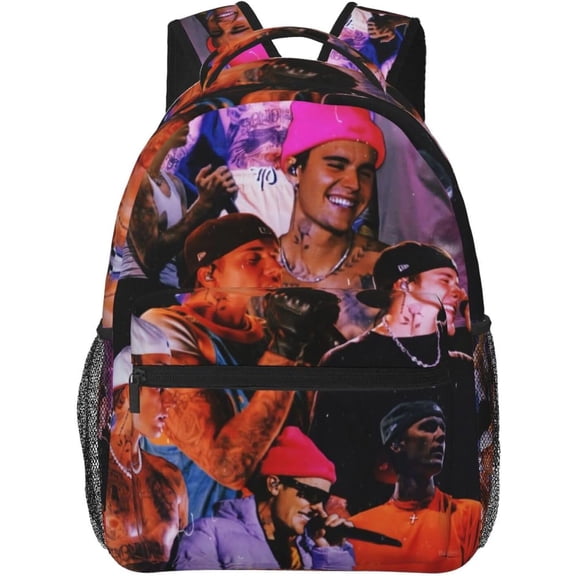 Unisex Laptop Busienss Daypack Travel Backpacks Schoolbag Bookbag Bag Justin Music Bieber Casual Backpack