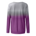 thumbnail image 4 of Blouses pour Femmes Automne Hiver Col Rond Manches Raglan Dégradé T-shirt Ample Blouses d'Été en Liquidation, 4 of 4