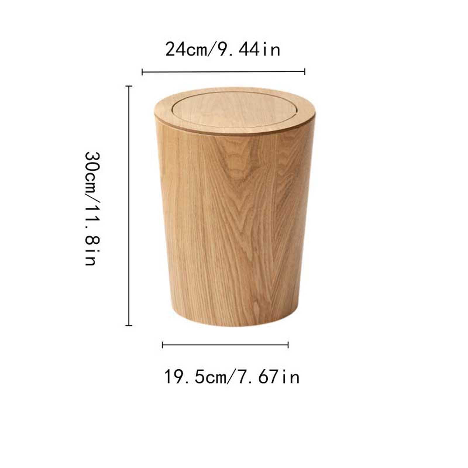 Gnmfd Wooden Flip-Top Trash Can with Lid for Bathroom Bedroom Office Living Room, Compact Waste Basket for Home Hotel Use, Bathroom Storage Cabinet and Small Space Trash Organizer