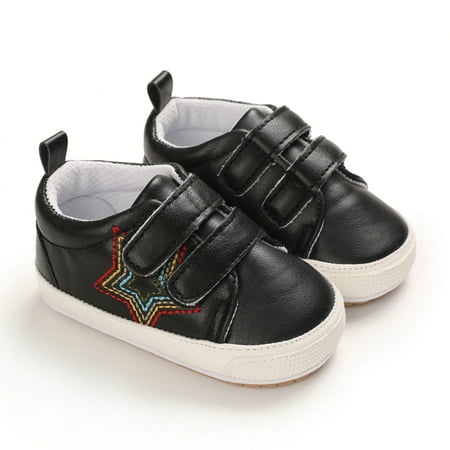 

Fidelma Baby Shoes Gift Infant Newborn Baby Girls Boy Prewalker Non-Slip Soft Sole Gym Shoes Black-12