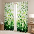 thumbnail image 2 of Erosebridal Green Square Black Out Curtains for Boys, Pixelate Miner Curtains Pack of 2 (42x63 Each), 2 of 6