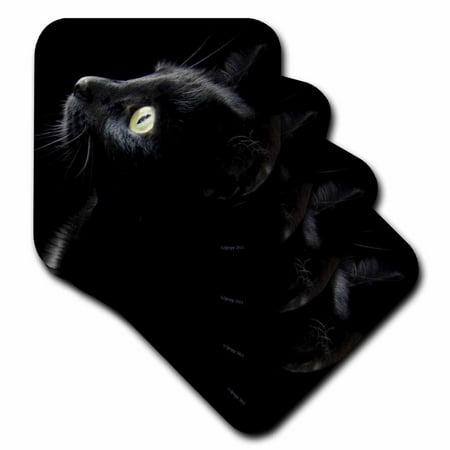 

black cat face set of 4 Coasters - Soft cst-23822-1