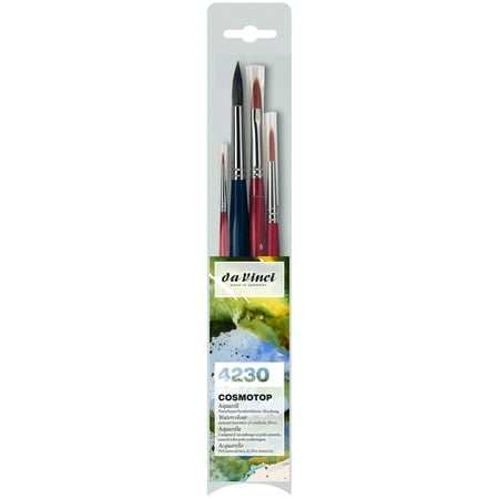 da Vinci COSMOTOP Assorted Brushes Synthetic Watercolor MIX and SPIN 4 Brush Set