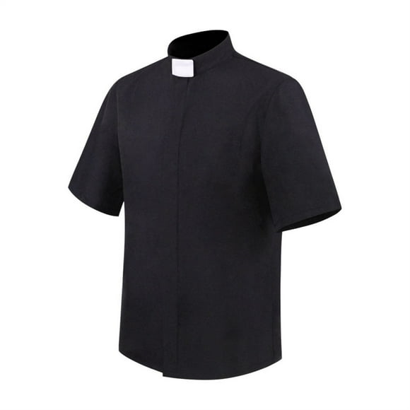 SHIXIAOO Halloween Missionary Priest Priest Short Sleeved Black Shirt Corduroy Men Mens Shirts Tall Sizes Button Dress Mens Long Sleeve Shirt Shirt Long Sleeve Men Mens Big and Tall Shirt Big Man