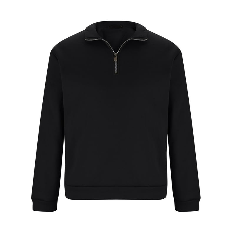 Mens V Neck Sweatshirt Quarter Zip Sweatshirt Fleece Lined