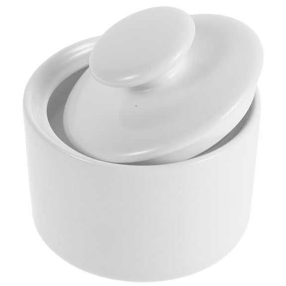 MLINS Ceramic Sugar Bowl with Lid Porcelain Salt Bowl Salt Container Sugar Box Seasoning Jar for Home and Kitchen Coffee Bar 170ml