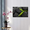 thumbnail image 2 of wall26 - Large Smooth Zen Stones Black with Green Leaves - Canvas Art Home Decor - 12x18 inches, 2 of 3