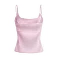 thumbnail image 5 of DuoJiaJ Women's Spring And Summer Striped Contrasting Base Casual Vest With Camisole Top Seamless Workout Tank Tops for Women, 5 of 5