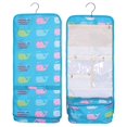 thumbnail image 1 of Hanging Toiletry Cosmetic Organizer Bag - Roll up for Storage and Travel Turquoise Whale Print, 1 of 1