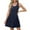 Navy, variant on Hvot&aat Women's Eyelet Dress Solid Color Crew Neck Sleeveless Dress Casual Beach Mini Dress with Pockets