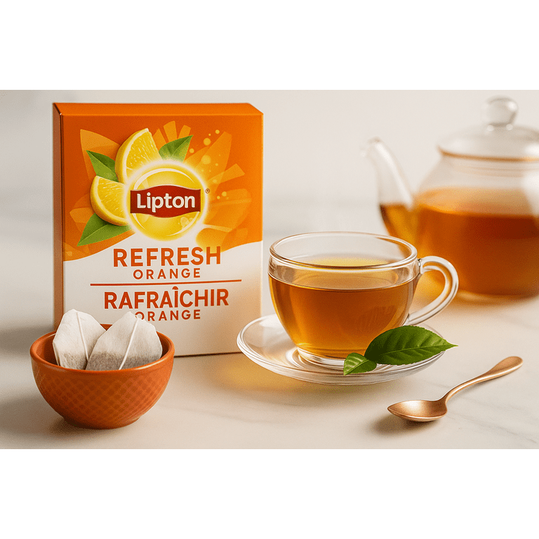 Lipton Hot Orange Tea Bags, 28 Ct - 6 Cases, Flavored, Original US