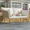 thumbnail image 2 of Craftian All-Weather Wicker Outdoor Loveseat with Cushions & Lumbar Pillows - Beige, 2 of 10