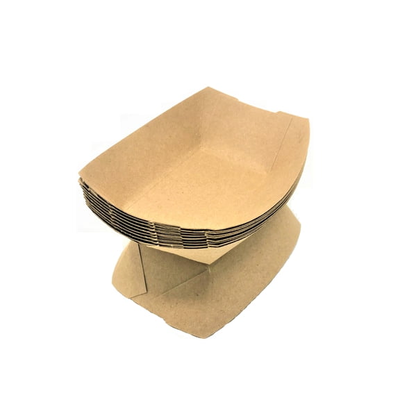 Mr Miracle Brown Kraft Paper Food Tray Two Pound Size.Dimensions-6.5x4.75x1.75 inches. Pack of 100