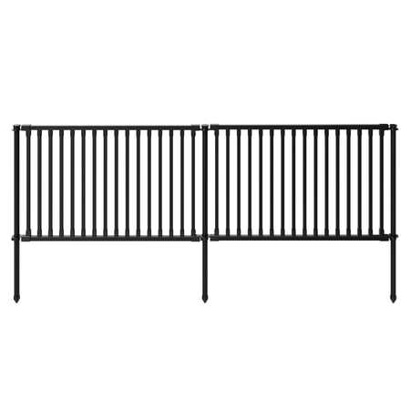 2ft H x 3ft W (2 Panels) No Dig Zippity Zurich Fence Kit, Poly-Steel Black Garden Fence for Small Dogs, 2ft High Yard and Garden Fencing Solution, Temporary Dog Fence Panels for Outdoor Use, ZPI19086