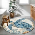 thumbnail image 3 of Sea Turtle 3FT Round Area Rugs for Living Room 111 Marine Animal Blue Gradient Ultra-Thin Non-Slip Round Rugs Machine Washable Low Pile Circle Carpet for Bedroom Kitchen Nursery, 3 of 9