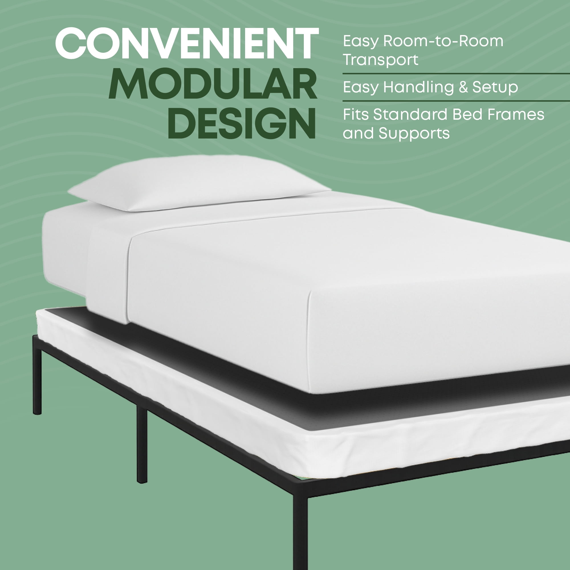 Continental Sleep, 4.5” Twin XL Box Spring Only for Twin XL Size Bed, Solid Wood Mattress Foundation with Stable & Quiet Support, Flat-Packed & Easy Assembly, Wood Box Spring, White