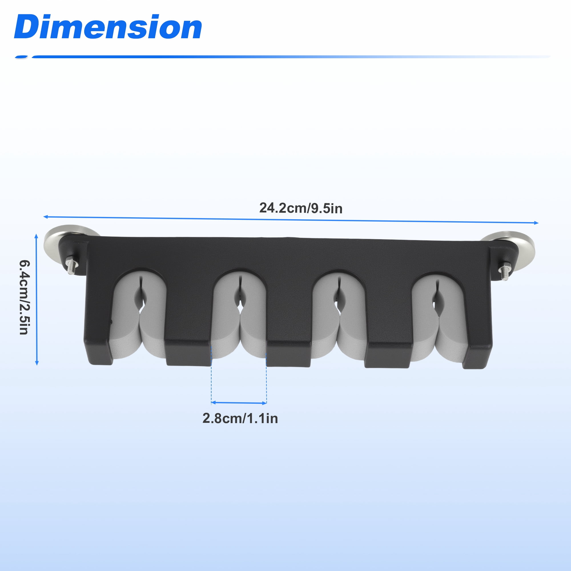 Unique Bargains Magnetic Fishing Rod Holder for Car Black + Grey 4 Rods 2 Pcs