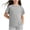 Gray, variant on Fancifize Girls Summer Casual Tshirts Kids Workout Dry Fit Crewneck Short Sleeve Solid Color Tops 3-15 Years