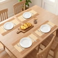 thumbnail image 3 of Farmhouse Placemats Set of 6 Woven Paper Cotton Placemats for Dining Table Decor Indoor Outdoor Kitchen Table Mat Wipe Clean Khaki 17.7x11.8inch, 3 of 6