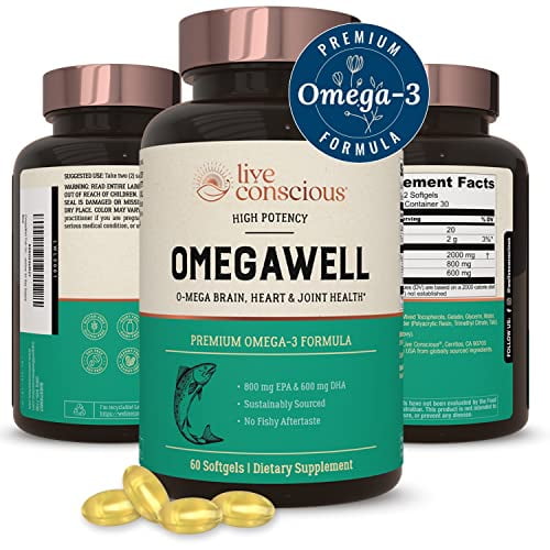 OmegaWell Fish Oil Heart, Brain, and Joint Support 800 mg EPA 600 mg