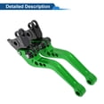 thumbnail image 6 of Unique Bargains Short Brake Clutch Levers for Aprilia RSV MILLE / R 99-03 Adjustable Motorcycle Handlebar Brake Lever T6 6061 Aluminum Alloy Green Handle Black End, 6 of 7