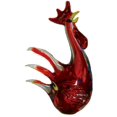 thumbnail image 1 of Red Hand-blown Rooster Glass Figurine, 1 of 1