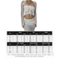 thumbnail image 2 of Camiseta Tops cortos de ganchillo con lentejuelas y falda midi, conjunto de falda ajustada a media pierna para mujer Ygjytge Blanco T M para Mujer, 2 of 9