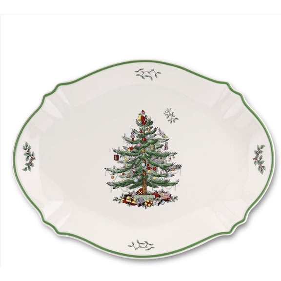 Spode  Christmas Tree Oval Platter - 17 Inch