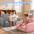 thumbnail image 5 of Babyeap Extra Wide Kids Chair,2-in-1 Convertible Toddler Chairs,Soft Comfy Kids Couch, Kids Sofa for Boys & Girls 3+,Light Gray, 5 of 9