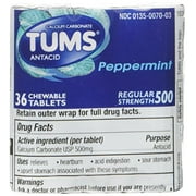 Angle View: 3 Pack - Tums Regular Strength, Peppermint, 9 Rolls, 108 Tablets Each
