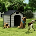 thumbnail image 5 of EHHLY 46" Large Dog House Outdoor Weatherproof, Insulated Igloo Dog House with Elevated Floor, 3XL Big Dog House for 2 Large Dogs Outside, Extra Durable Resin Plastic, 46"Lx40"Wx40"H, Cemented Grey, 5 of 5