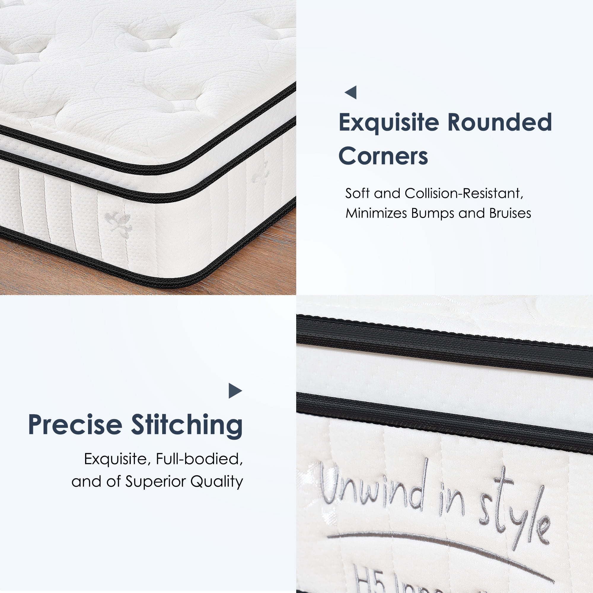 Queen Mattress, Holaki 12 Inch Queen Size Hybrid Memory Foam Mattress in a Box, Individually Wrapped Pocket Springs Mattress, Medium Firm Mattress for Pressure Relief, Strong Edge Support