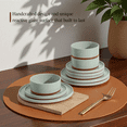 thumbnail image 6 of Onader Dinnerware Sets for 4, 12-Piece Plates and Bowls Set, Stoneware Dinning Ware Set for Kitchen, Dishwasher & Microwave Safe, Mild Green, 6 of 7