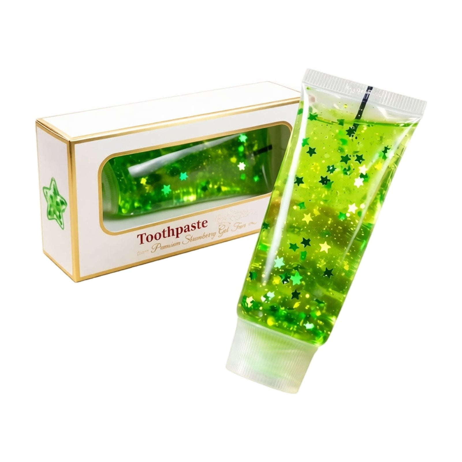 Slow Rising Toothpaste Squishy, Realistic Transparent Tube with Glitter & Berry Inclusions, Soft Squeeze Sensory Fidget for Adult Stress Relief, Moldable Paste Feel for Desk & Office Use