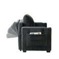 thumbnail image 4 of 53" Cushioned Recliner Sofa Bed with Charging Station and 2 Cup Holders, Corduroy Pull-out Sofa with Side Pockers, Recliner Backrest with 5-position Adjustment for Living Room, Bedroom, Office, Grey, 4 of 7